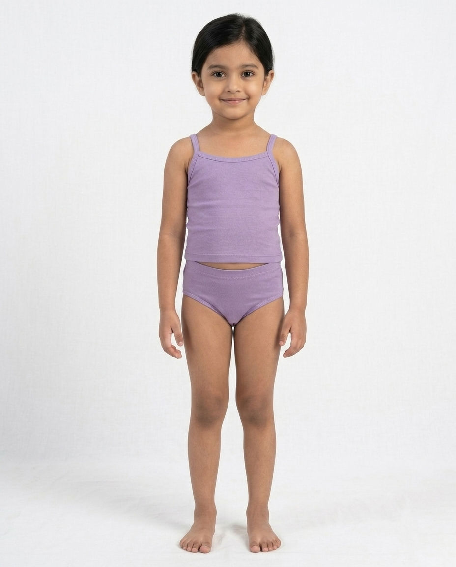 Naturally Dyed Cotton Brief Panty For Girls | Gentle Everyday comfort | Full Coverage | Muted Lilac | Eco Hue