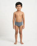 Naturally Dyed Cotton Brief for Boys | Gentle Everyday comfort | Full Coverage | Luxe Grey | Eco Hue