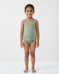 Naturally Dyed Cotton Camisole for Girls | Sleeveless | Gentle Everyday Comfort | Olive Warbler | Eco Hue