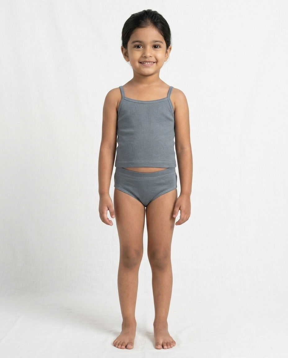 Naturally Dyed Cotton Brief Panty For Girls | Gentle Everyday comfort | Full Coverage | Luxe Gery | Eco Hue
