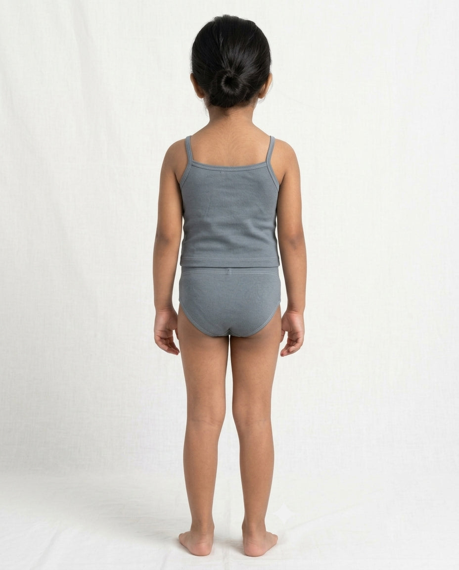 Naturally Dyed Cotton Brief Panty For Girls | Gentle Everyday comfort | Full Coverage | Luxe Gery | Eco Hue