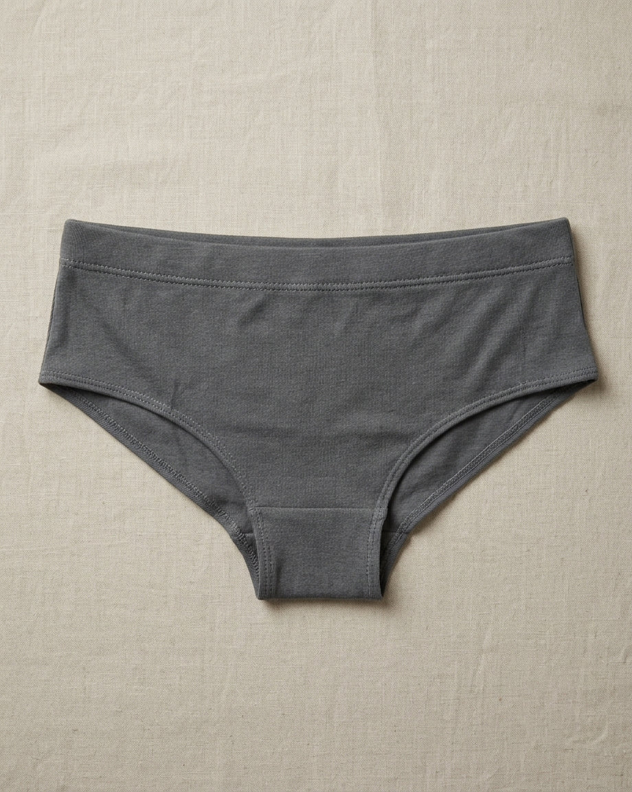Naturally Dyed Cotton Brief for Boys | Gentle Everyday comfort | Full Coverage | Luxe Grey | Eco Hue