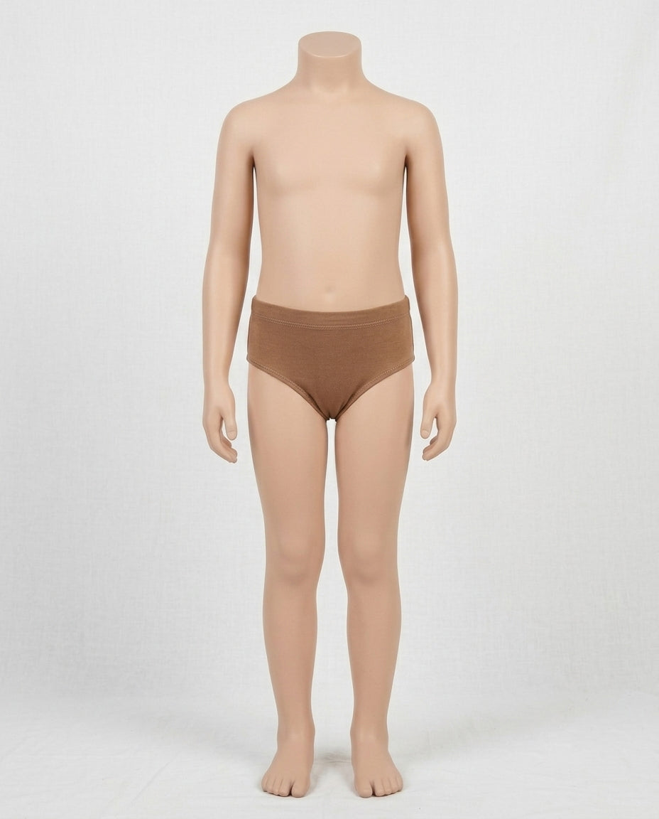 Naturally Dyed Cotton Brief Panty For Girls | Gentle Everyday comfort | Full Coverage | Clay Brown | Eco Hue