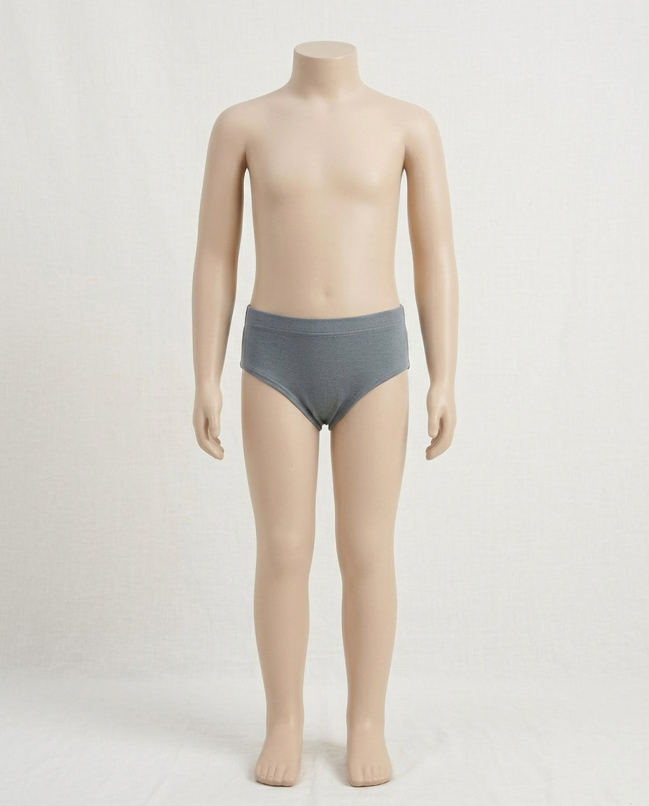 Naturally Dyed Cotton Brief Panty for Girls | Gentle Everyday Comfort | Full Coverage | Luxe Gery | Eco Hue
