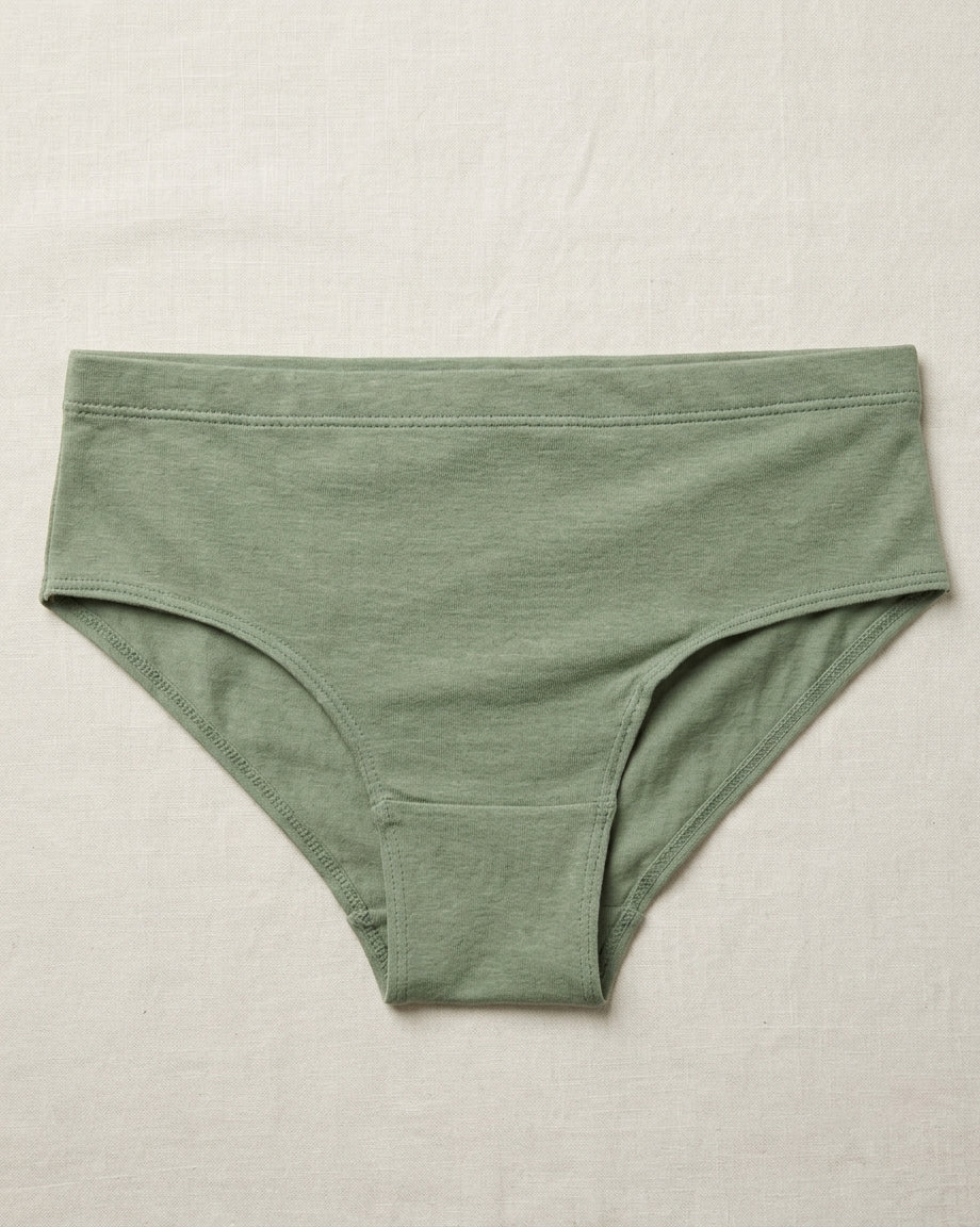 Naturally Dyed Cotton Brief for Boys | Gentle Everyday comfort | Full Coverage | Olive Warbler | Eco Hue
