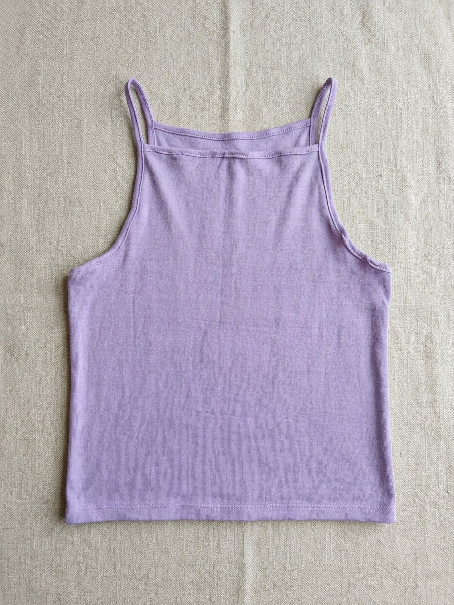 Naturally Dyed Cotton Camisole For Girls | Sleeveless | Gentle Everyday comfort | Muted Lilac | Eco Hue