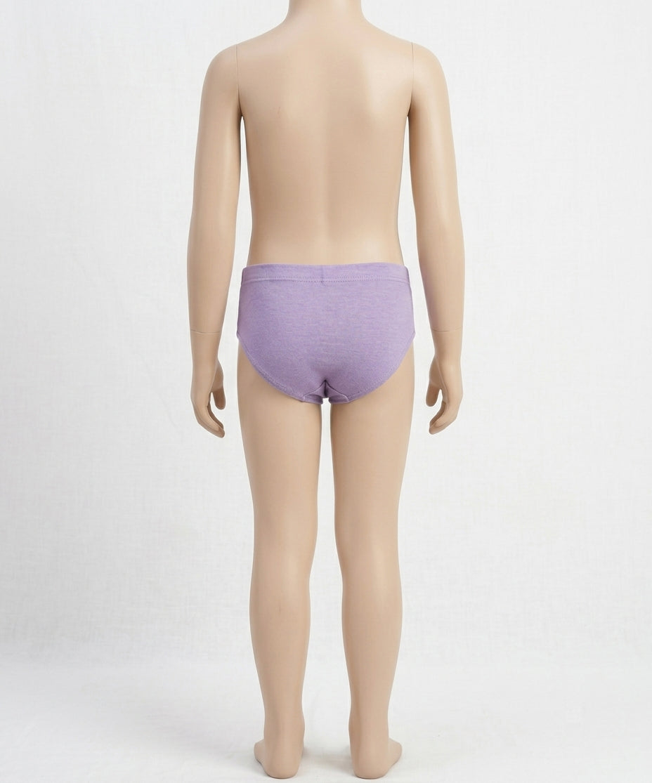 Naturally Dyed Cotton Brief Panty For Girls | Gentle Everyday comfort | Full Coverage | Muted Lilac | Eco Hue