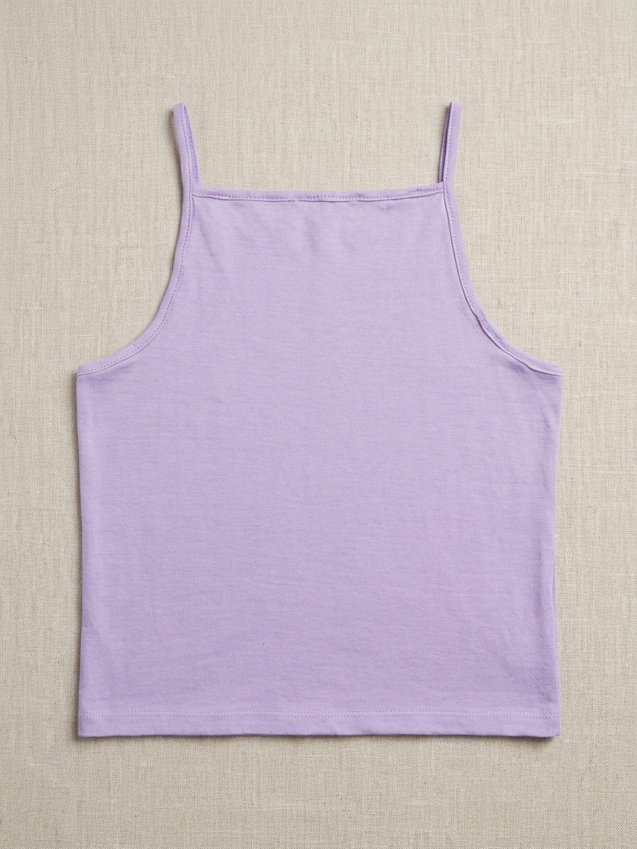 Naturally Dyed Cotton Camisole for Girls | Sleeveless | Gentle Everyday Comfort | Muted Lilac | Eco Hue