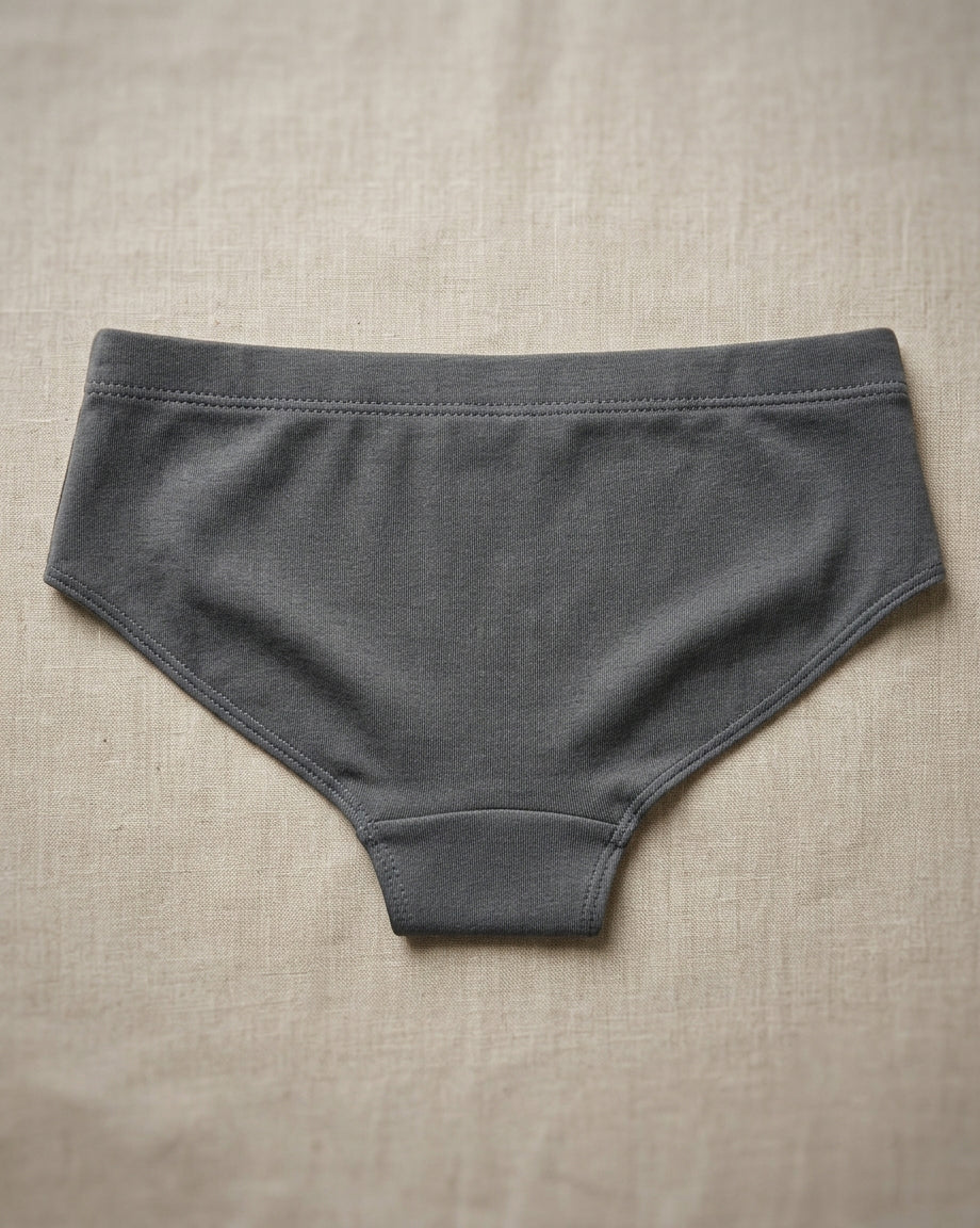 Naturally Dyed Cotton Brief for Boys | Gentle Everyday comfort | Full Coverage | Luxe Grey | Eco Hue