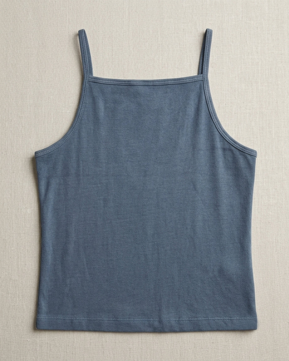 Naturally Dyed Cotton Camisole For Girls | Sleeveless | Gentle Everyday comfort | Luxe Gery | Eco Hue