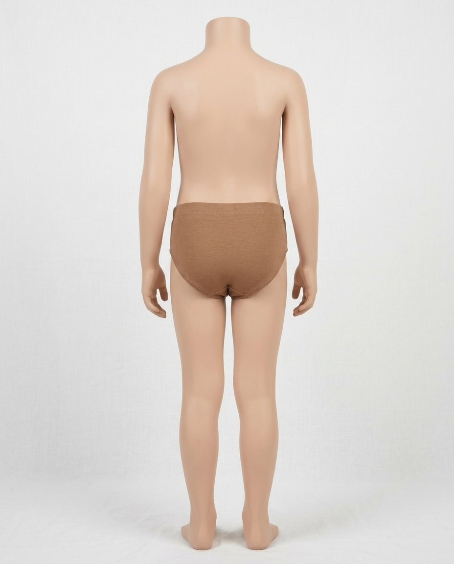 Naturally Dyed Cotton Brief Panty For Girls | Gentle Everyday comfort | Full Coverage | Clay Brown | Eco Hue