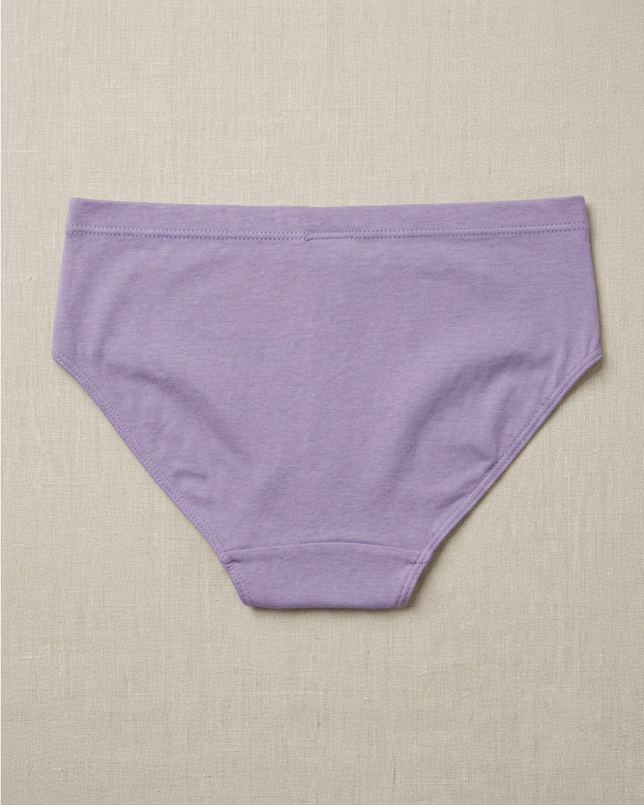 Naturally Dyed Cotton Brief Panty for Girls | Gentle Everyday Comfort | Full Coverage | Muted Lilac | Eco Hue