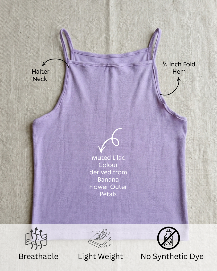 Naturally Dyed Cotton Camisole for Girls | Sleeveless | Gentle Everyday Comfort | Muted Lilac | Eco Hue